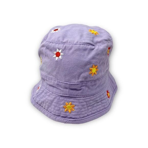 JHats Purple Flower Sun Bucket Hat Cap Child Size Vintage Ocean Breeze Waterpark - Picture 4 of 10